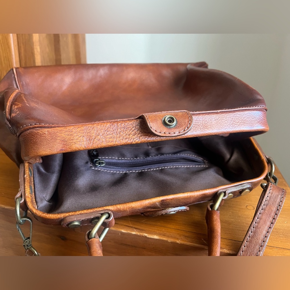 NWOT Pratesi Firenze Brown Italian Leather Bag - Picture 5 of 9